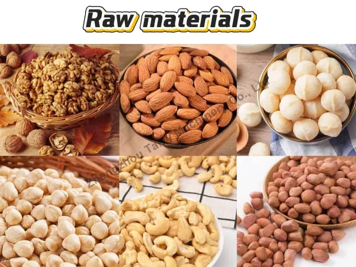 raw materials of peanut kernel cutting machine