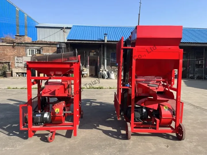 Peanut cleaning and shelling machine