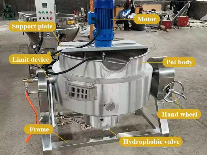 Structure of electric cooking pot with mixer