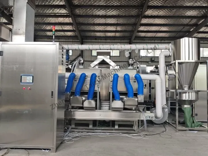 Cocoa bean peeling machine