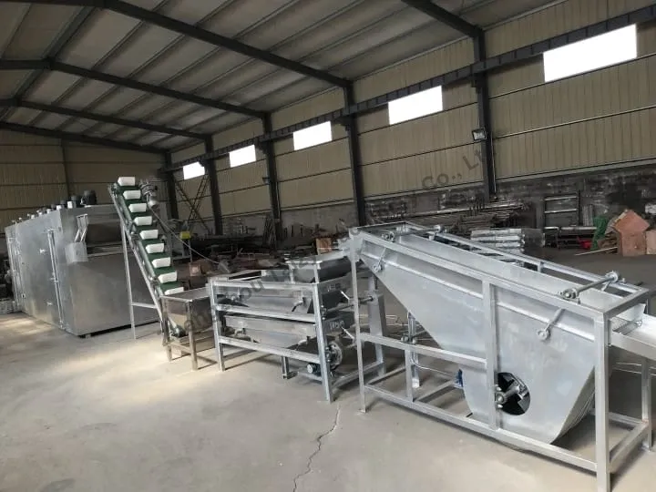 Mashine ya kutenganisha maganda na mbegu za almond Mstari wa maganda ya mlozi