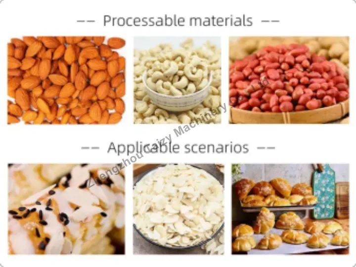 maombi ya mashine ya kukata mlozi