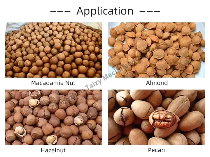 máquina de descascarar nueces de macadamia Aplicación de la máquina peladora de nueces de macadamia