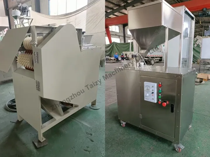 Almond peeling machine and slicing machine