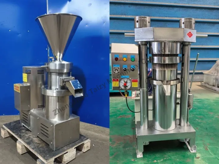 Colloid mill and hydraulic oil press