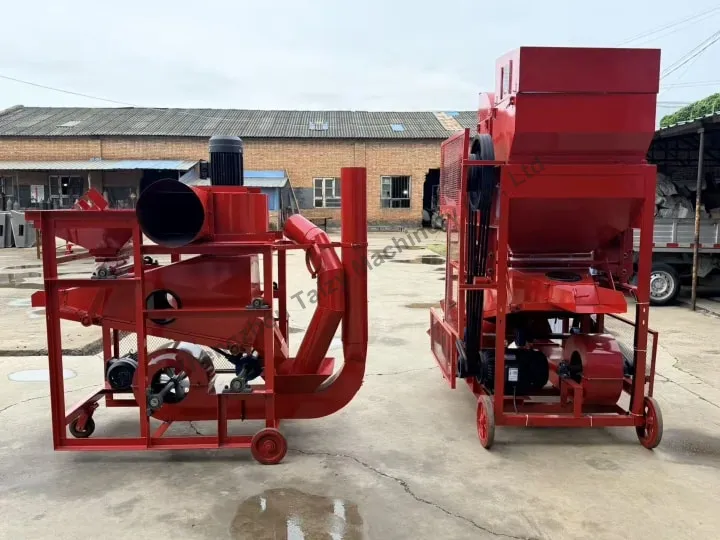 Peanut shelling machine with stone removal function