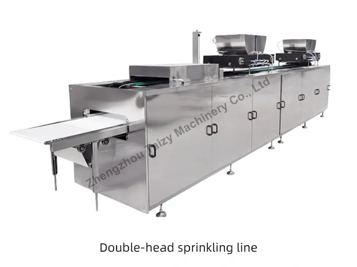 double-head depositing and sprinkling line