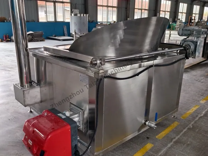 Tipping Bucket Peanut Frying Machine 8 Gas heating grounndut fryer