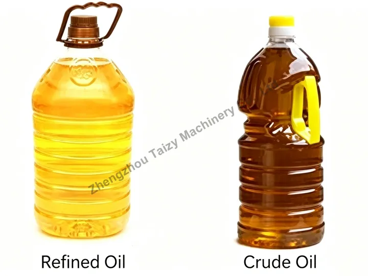 Peanut Oil Refining Machine 3 Refined oil crude oil vs