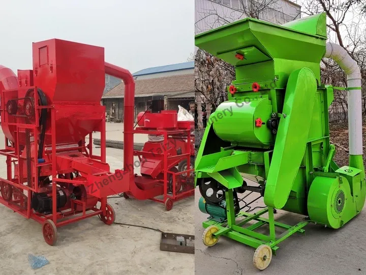 Peanut sheller and combined peanut sheller unit